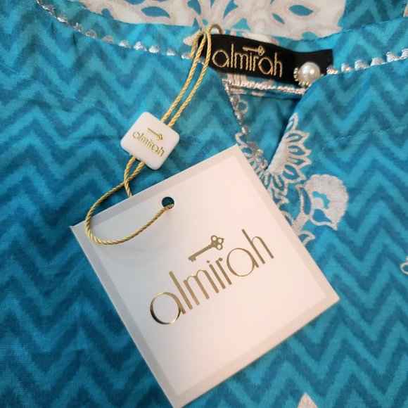 1PC Cotton Teal Kurti/Tunic/Kameez Almirah Junaid Jamshed Pakistani Indian XS/36 - Picture 8 of 8